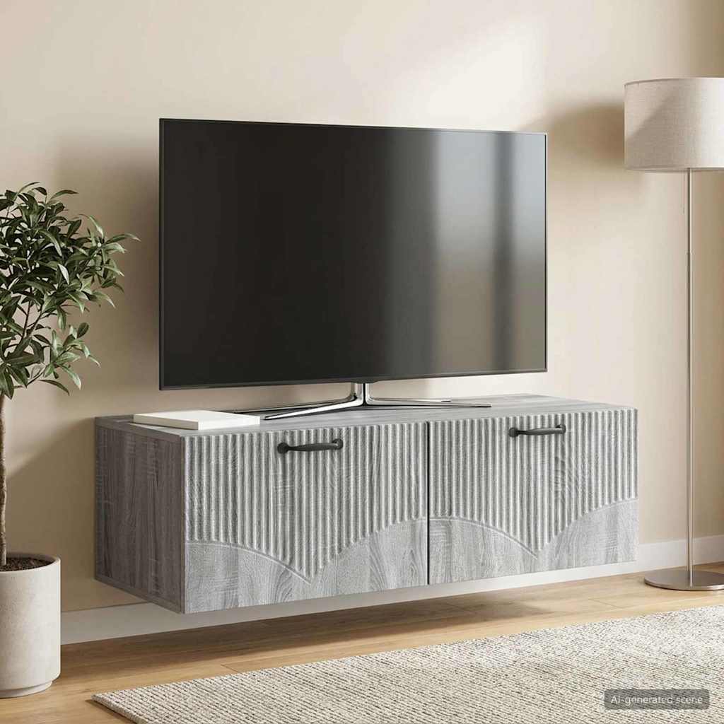 Wall-Mounted TV Cabinet Grey Sonoma 98 x 41 x 30 cm