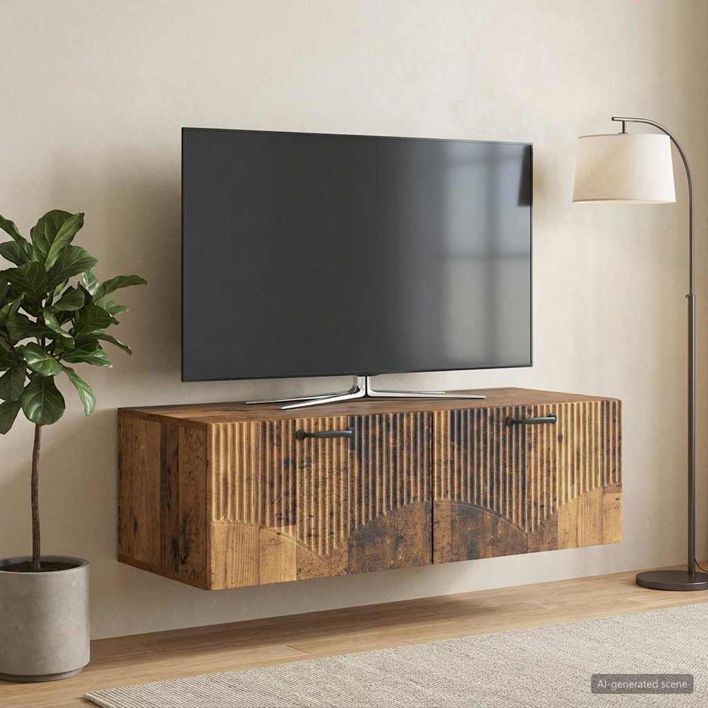 Wall-Mounted TV Cabinet Old Wood 98 x 41 x 30 cm
