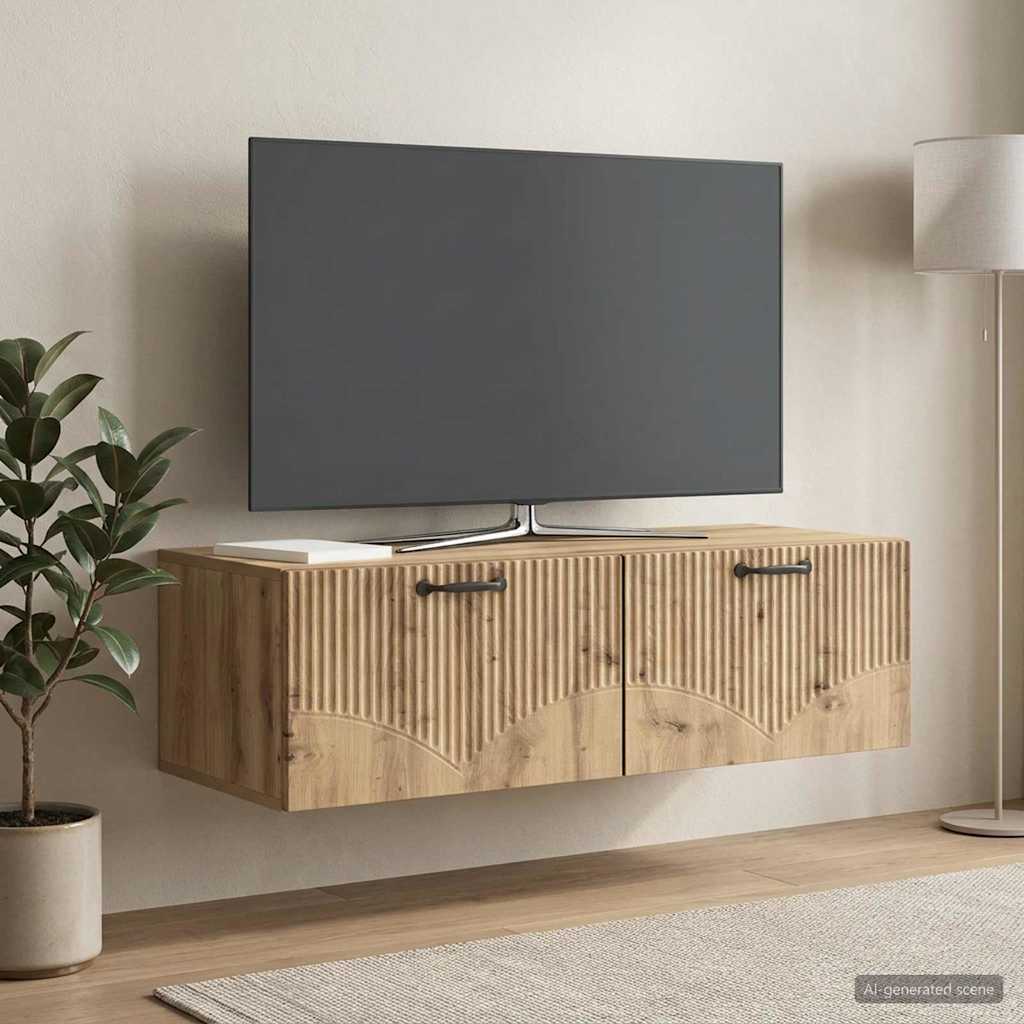 Wall-Mounted TV Cabinet 98 x 41 x 30 cm Artisan Oak