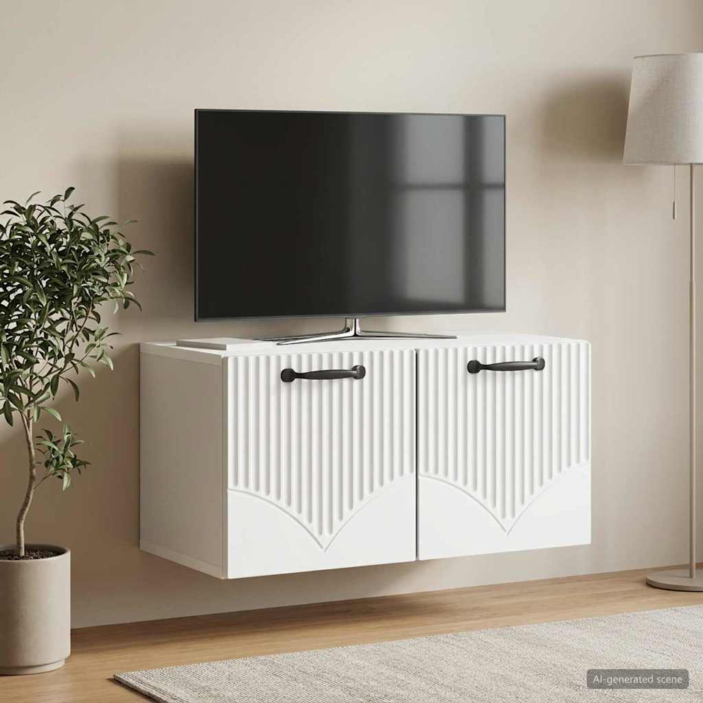 Wall-Mounted TV Cabinet White 59.5 x 31 x 30 cm Engineered Wood