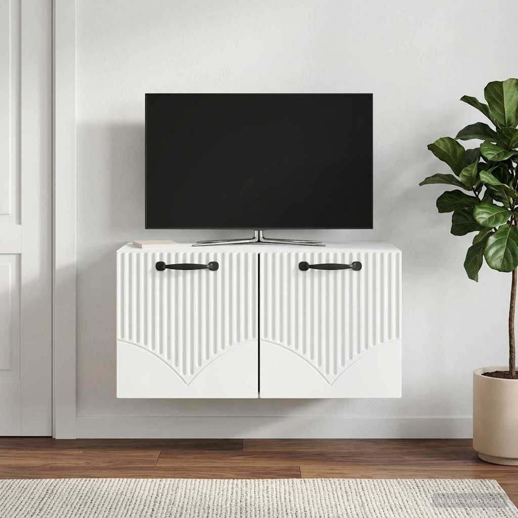 Wall-Mounted TV Cabinet White 59.5 x 31 x 30 cm Engineered Wood