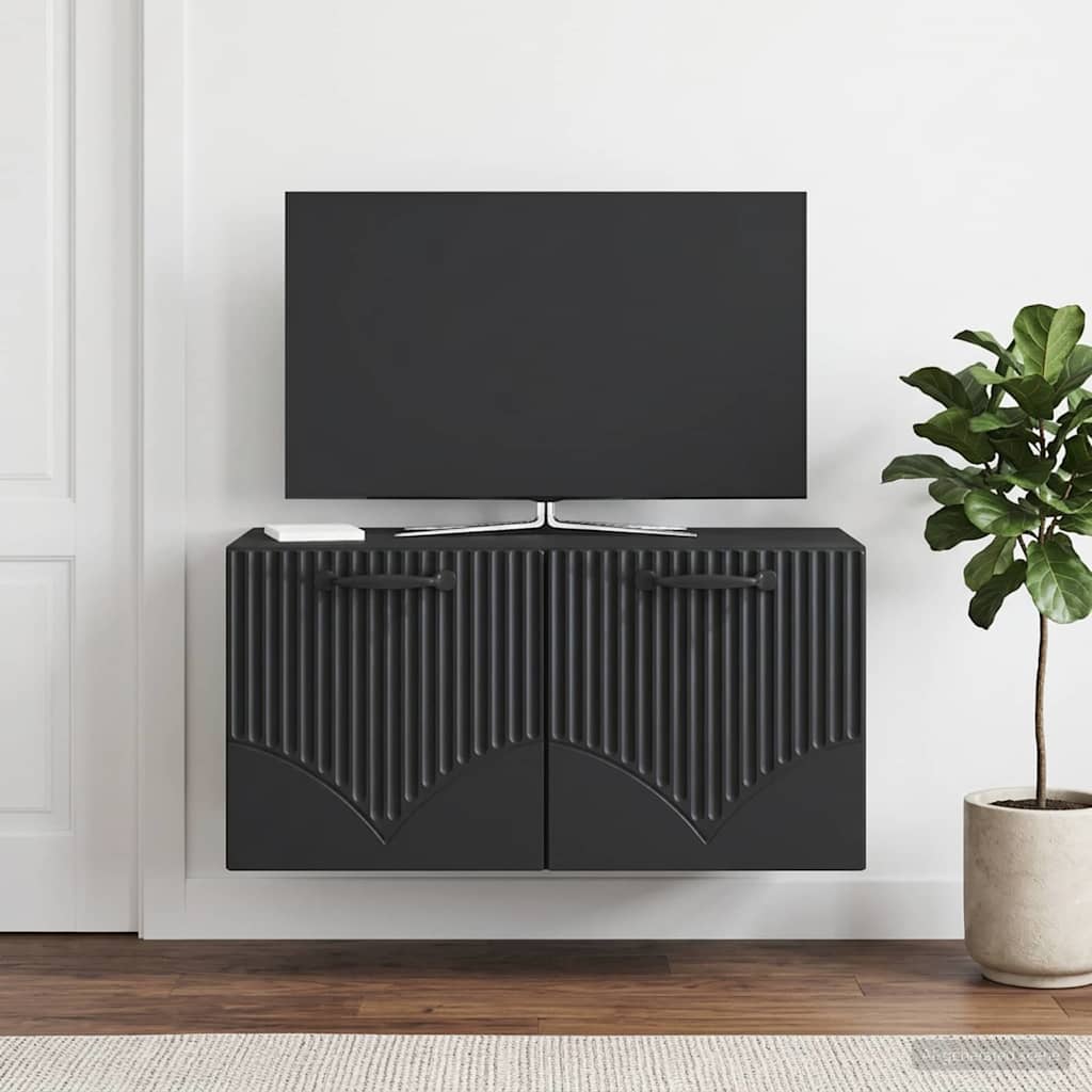 Wall-Mounted TV Cabinet Black 59.5 x 31 x 30 cm Engineered Wood