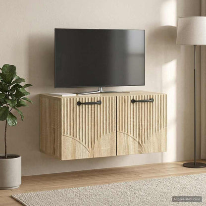 Wall-Mounted TV Cabinet Sonoma Oak 59.5 x 31 x 30 cm