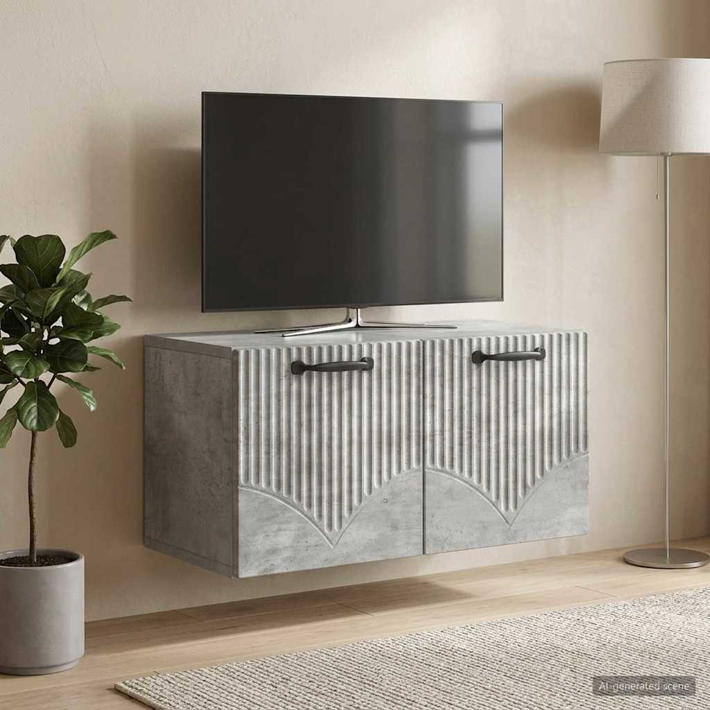 Wall-Mounted TV Cabinet Concrete Grey 59.5 x 31 x 30 cm