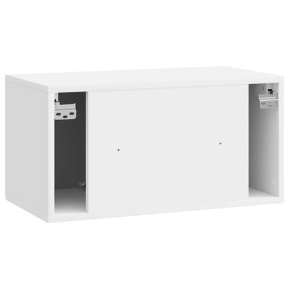 Wall-Mounted TV Cabinet High Gloss White 59.5 x 31 x 30 cm
