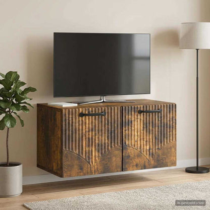 Wall-Mounted TV Cabinet Smoked Oak 59.5 x 31 x 30 cm