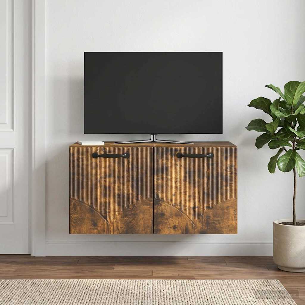Wall-Mounted TV Cabinet Smoked Oak 59.5 x 31 x 30 cm