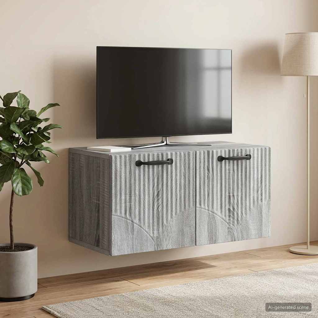 Wall-Mounted TV Cabinet Grey Sonoma 59.5 x 31 x 30 cm