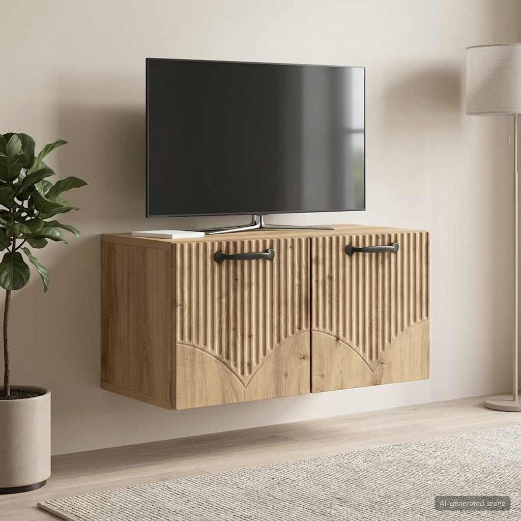 Wall-Mounted TV Cabinet 59.5 x 31 x 30 cm Artisan Oak