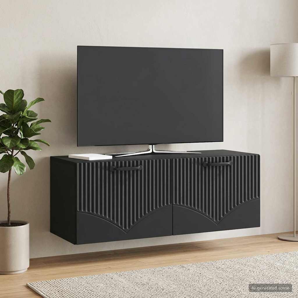 Wall-Mounted TV Cabinet Black 78.5 x 31 x 30 cm Engineered Wood