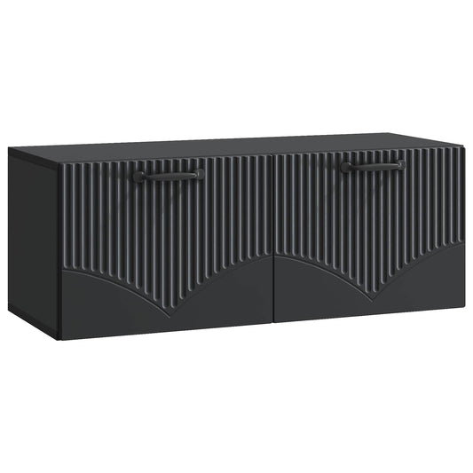 Wall-Mounted TV Cabinet Black 78.5 x 31 x 30 cm Engineered Wood