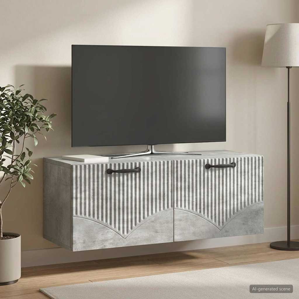 Wall-Mounted TV Cabinet Concrete Grey 78.5 x 31 x 30 cm