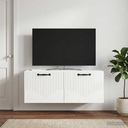 Wall-Mounted TV Cabinet High Gloss White 78.5 x 31 x 30 cm