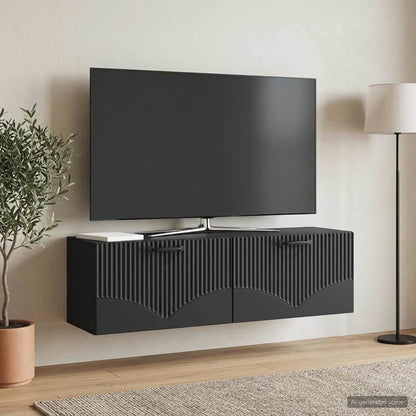 Wall-Mounted TV Cabinet Black 98 x 31 x 30 cm Engineered Wood