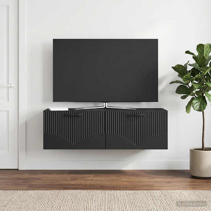 Wall-Mounted TV Cabinet Black 98 x 31 x 30 cm Engineered Wood