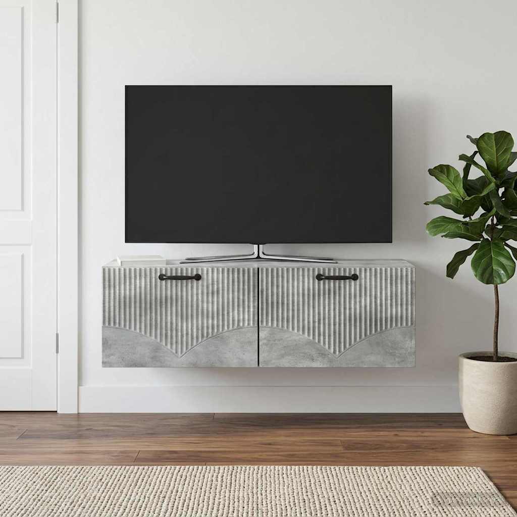 Wall-Mounted TV Cabinet Concrete Grey 98 x 31 x 30 cm