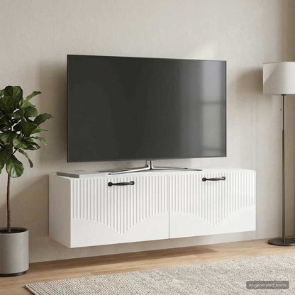 Wall-Mounted TV Cabinet High Gloss White 98 x 31 x 30 cm