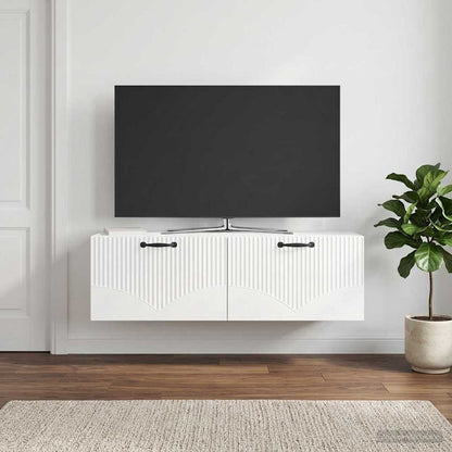 Wall-Mounted TV Cabinet High Gloss White 98 x 31 x 30 cm