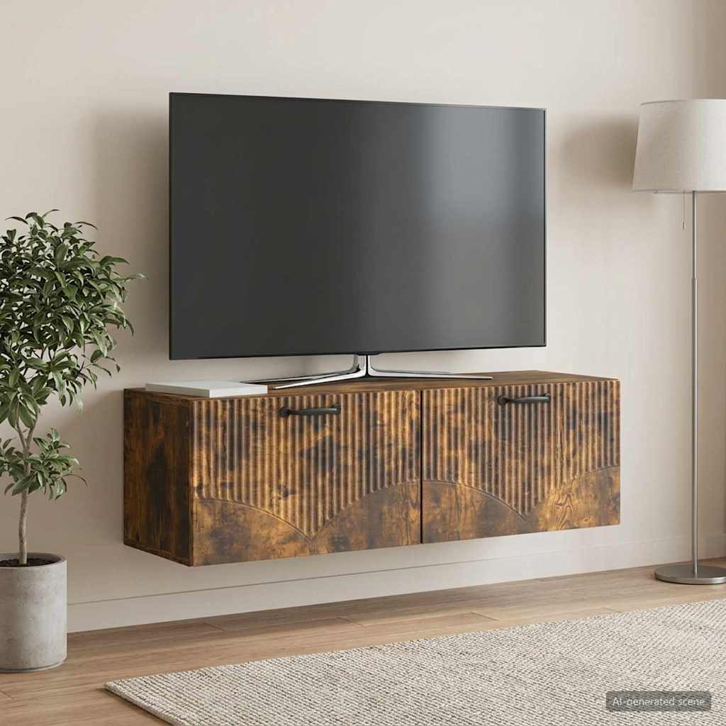 Wall-Mounted TV Cabinet Smoked Oak 98 x 31 x 30 cm