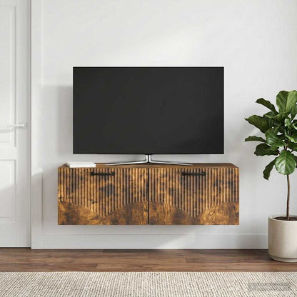 Wall-Mounted TV Cabinet Smoked Oak 98 x 31 x 30 cm