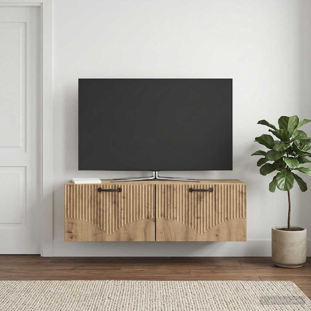 Wall-Mounted TV Cabinet 98 x 31 x 30 cm Artisan Oak