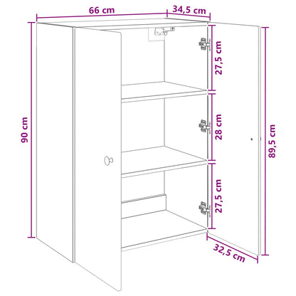 Wall-Mounted Cabinet Concrete Grey 66 x 34.5 x 90 cm