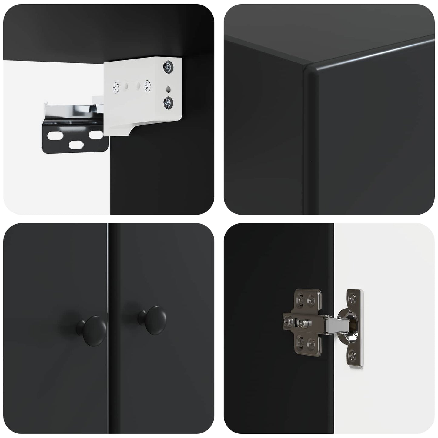 Wall-Mounted Cabinet 59 x 31 x 60 cm Engineered Wood Black