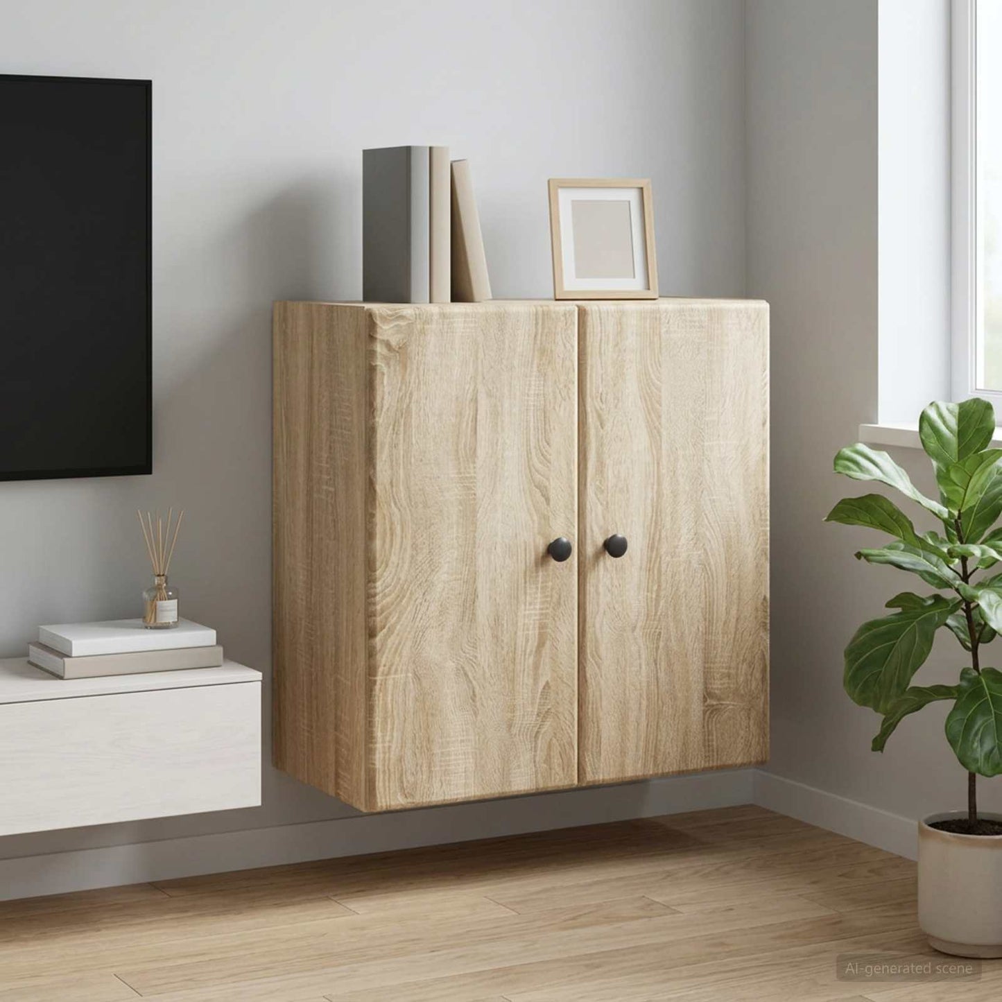 Wall-Mounted Cabinet 59 x 31 x 60 cm Engineered Wood Sonoma Oak