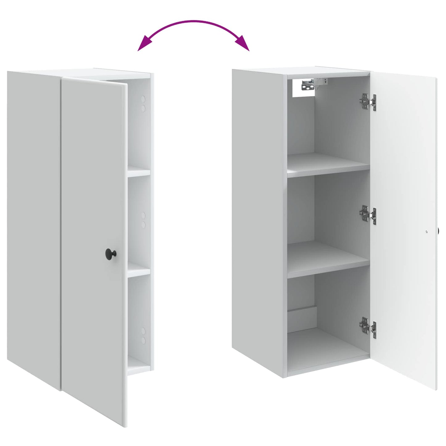 Wall-Mounted Cabinet White 33 x 34.5 x 90 cm Engineered Wood