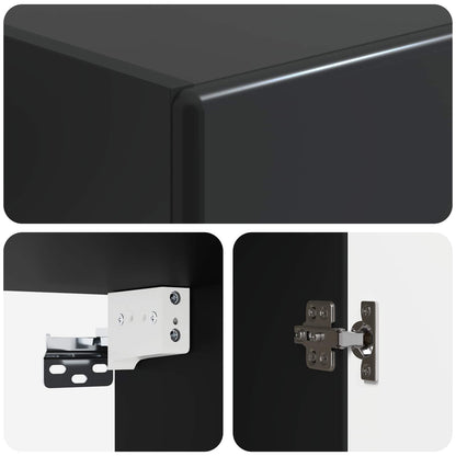 Wall-Mounted Cabinet 33 x 34.5 x 90 cm Engineered Wood Black