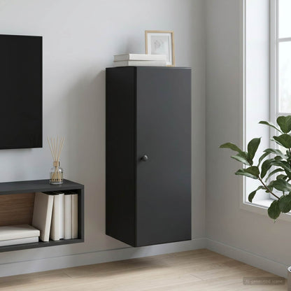 Wall-Mounted Cabinet 33 x 34.5 x 90 cm Engineered Wood Black