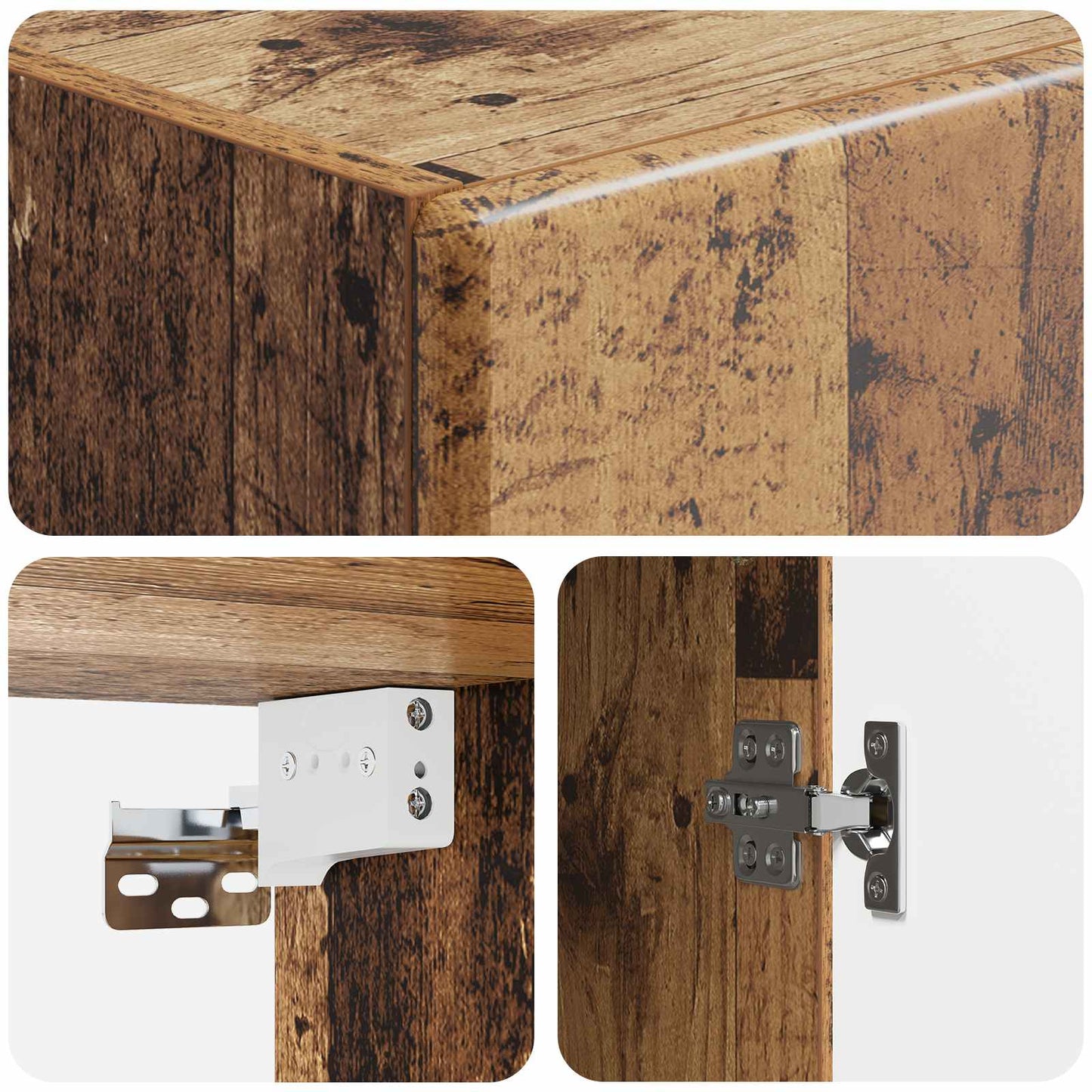 Wall-Mounted Cabinet 33 x 34.5 x 90 cm Engineered Wood Old Wood