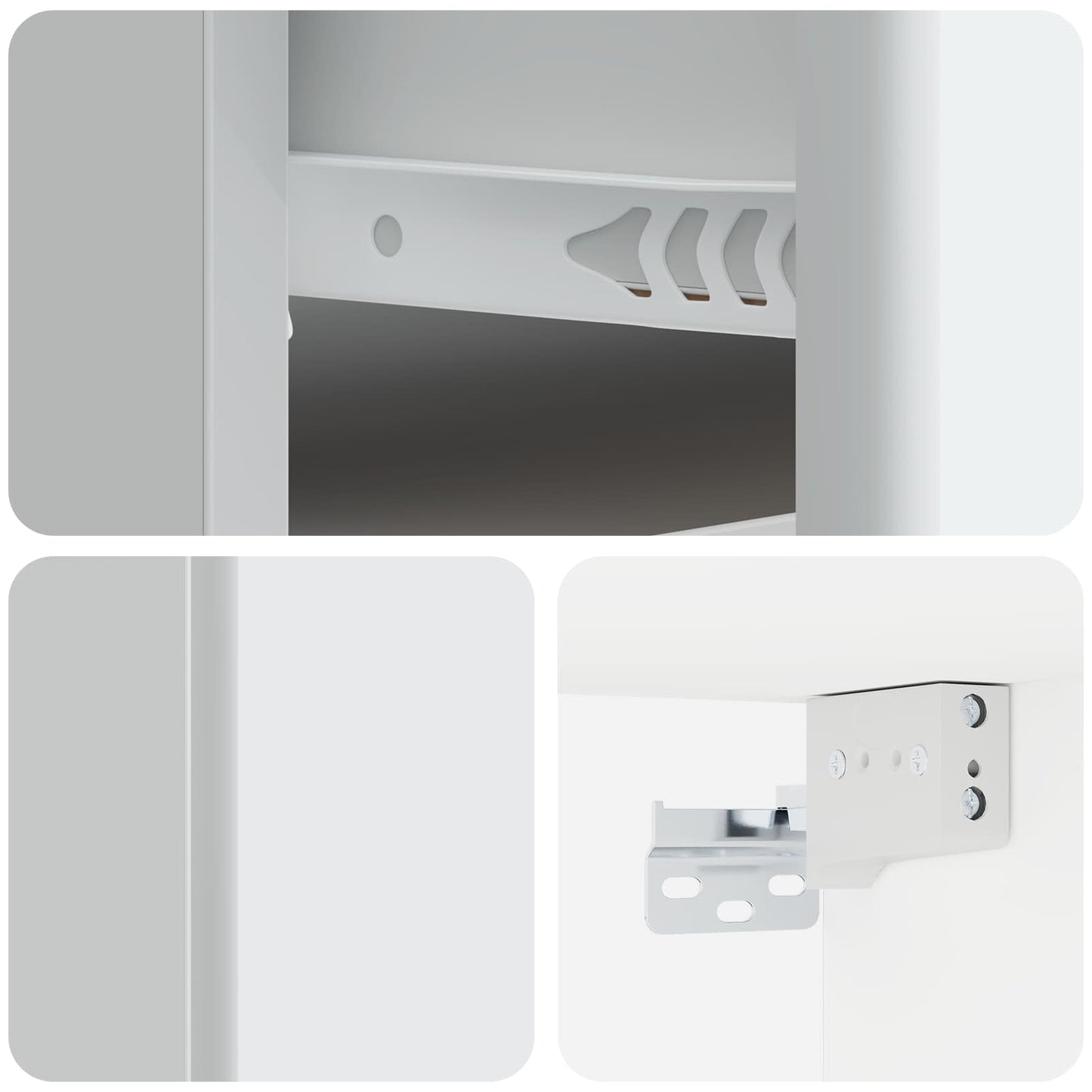 Wall-Mounted Bedside Cabinet 2 pcs White 34.5 x 33 x 20 cm