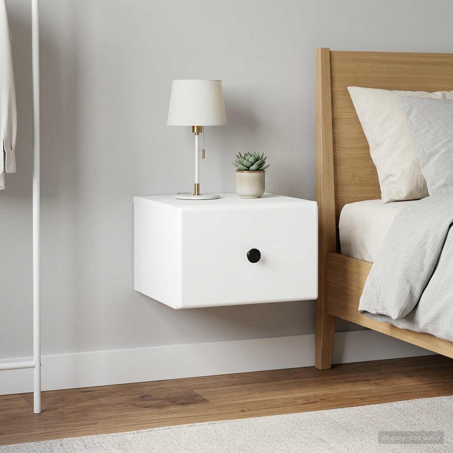 Wall-Mounted Bedside Cabinet 2 pcs White 34.5 x 33 x 20 cm