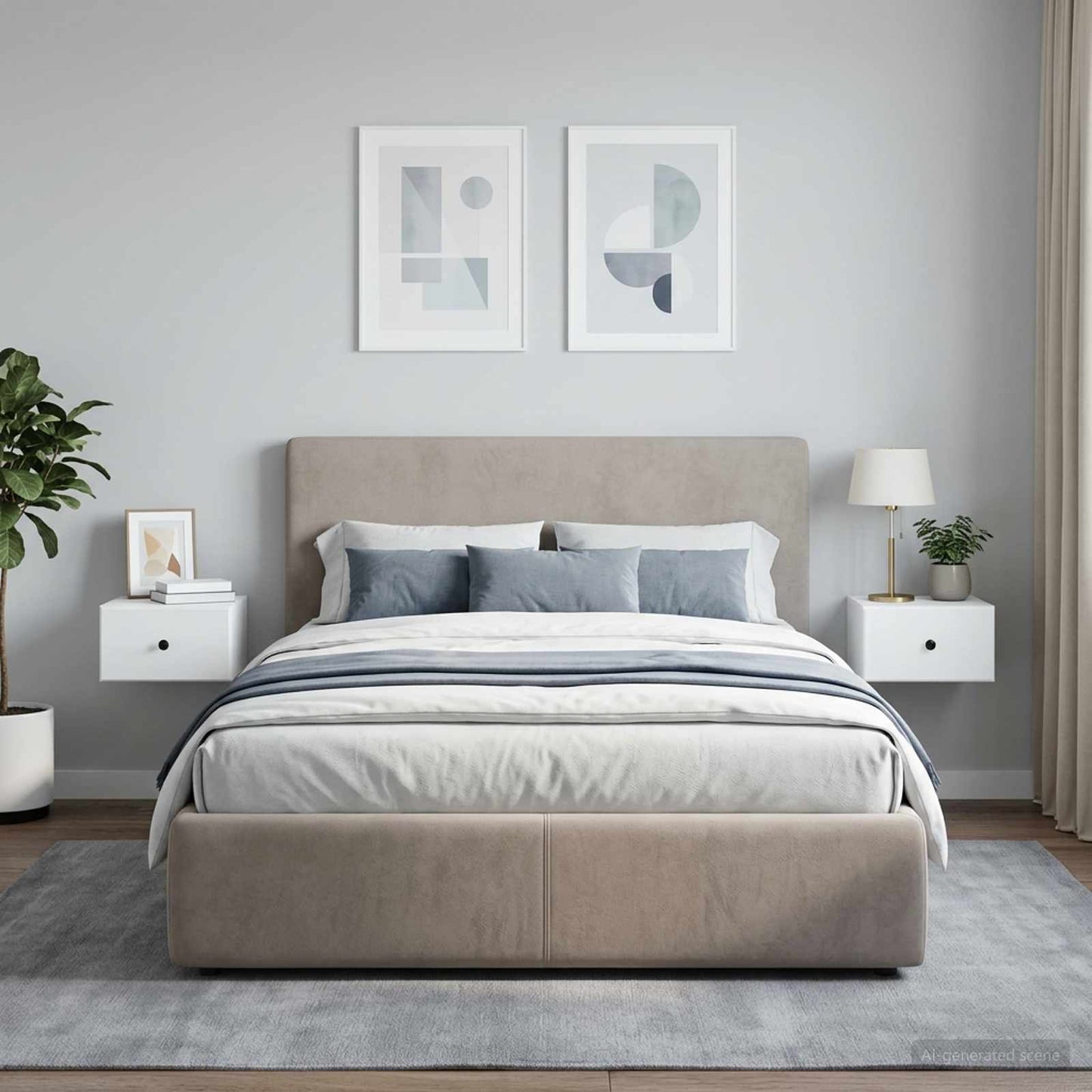 Wall-Mounted Bedside Cabinet 2 pcs White 34.5 x 33 x 20 cm