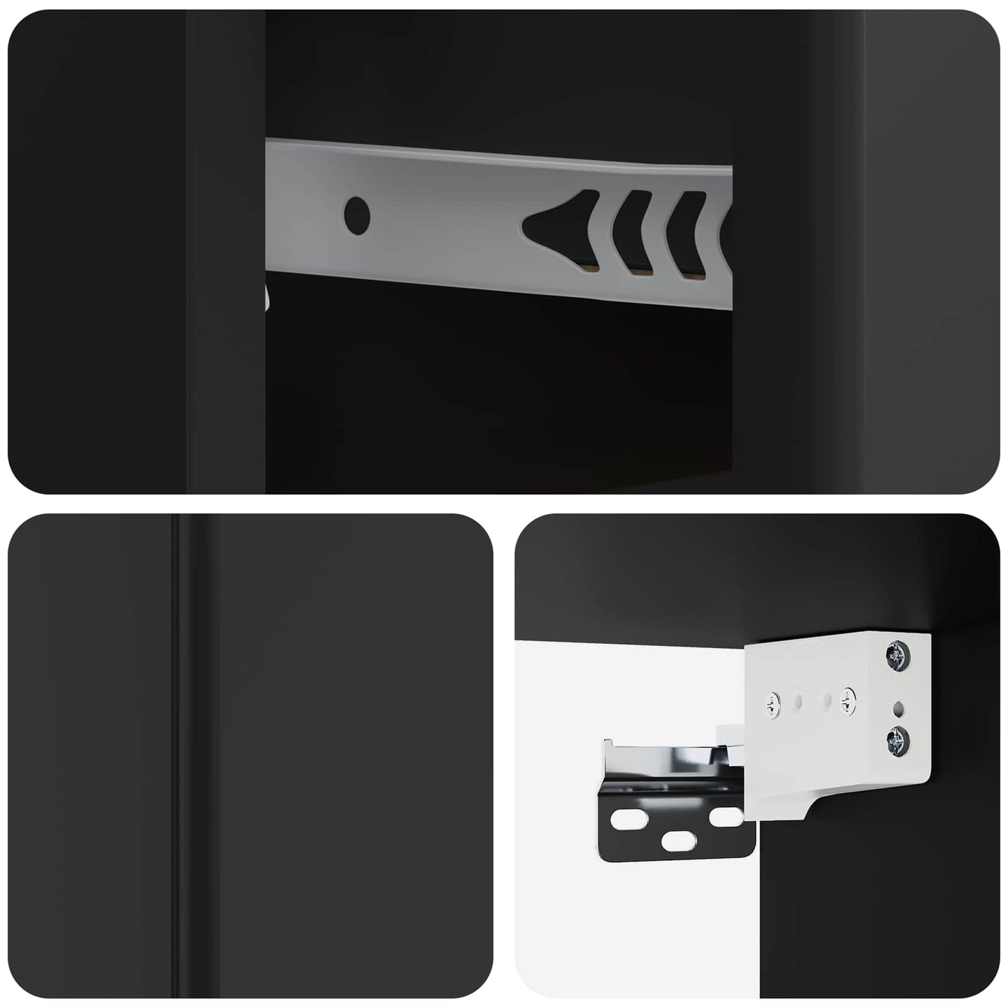 Wall-Mounted Bedside Cabinet Black 34.5 x 33 x 20 cm