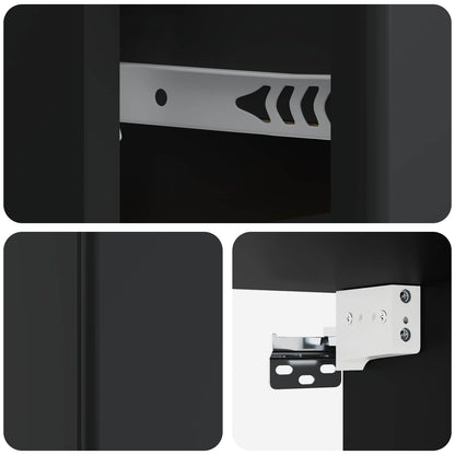 Wall-Mounted Bedside Cabinet Black 34.5 x 33 x 20 cm