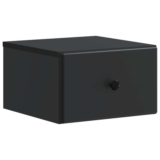 Wall-Mounted Bedside Cabinet Black 34.5 x 33 x 20 cm