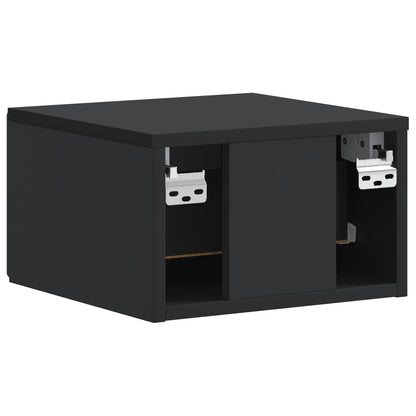 Wall-Mounted Bedside Cabinet 2 pcs Black 34.5 x 33 x 20 cm
