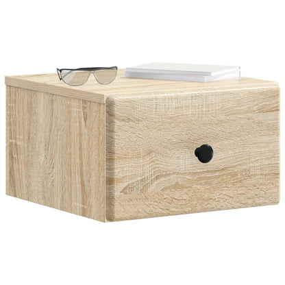 Wall-Mounted Bedside Cabinet Sonoma Oak 34.5 x 33 x 20 cm