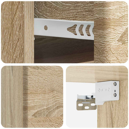Wall-Mounted Bedside Cabinet 2 pcs Sonoma Oak 34.5 x 33 x 20 cm