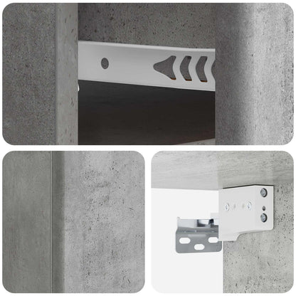 Wall-Mounted Bedside Cabinet Concrete Grey 34.5 x 33 x 20 cm