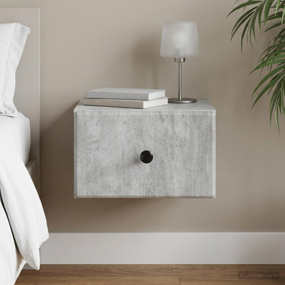 Wall-Mounted Bedside Cabinet Concrete Grey 34.5 x 33 x 20 cm