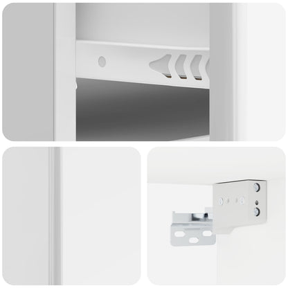 Wall-Mounted Bedside Cabinet High Gloss White 34.5 x 33 x 20 cm