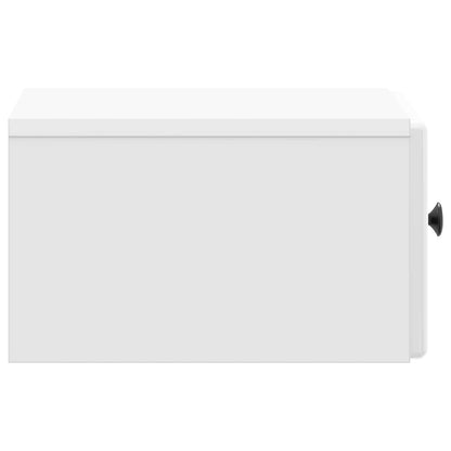 Wall-Mounted Bedside Cabinet with Drawer 2 pcs High Gloss White