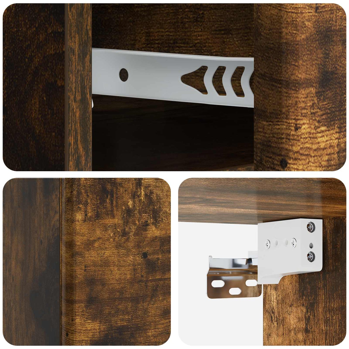 Wall-Mounted Bedside Cabinet 2 pcs Smoked Oak 34.5 x 33 x 20 cm