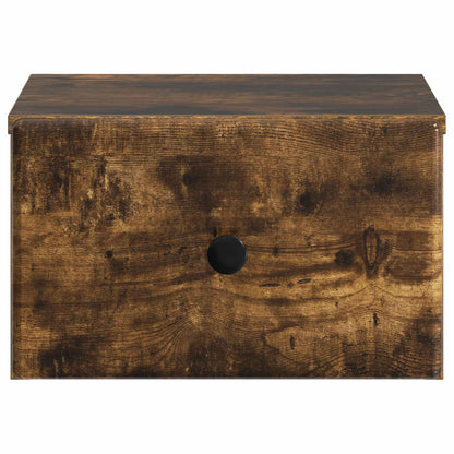 Wall-Mounted Bedside Cabinet 2 pcs Smoked Oak 34.5 x 33 x 20 cm