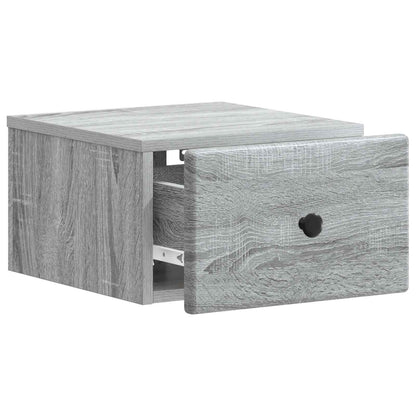 Wall-Mounted Bedside Cabinet Grey Sonoma 34.5 x 33 x 20 cm
