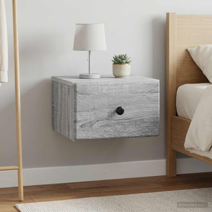 Wall-Mounted Bedside Cabinet 2 pcs Grey Sonoma