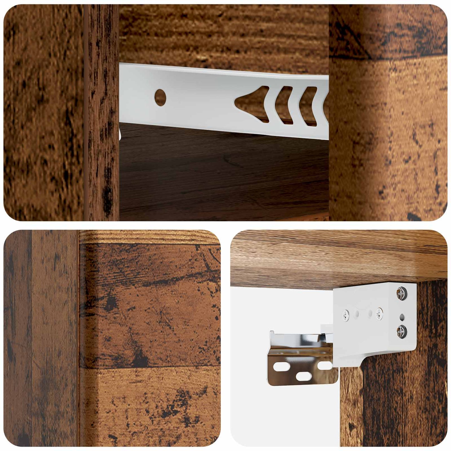 Wall-Mounted Bedside Cabinet Old Wood 34.5 x 33 x 20 cm
